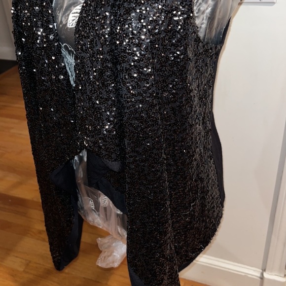 INC International Concepts size small black sequin waterfall front vest - Picture 4 of 9